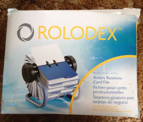 Rolodex rotary business sleeved card file with 200 cards nib blue tabs for sale