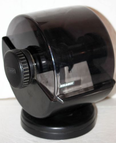 ROLODEX Large Round INDEX ROTARY FILE Rotating Swivel A-Z w/ CARDS RBC400 Black