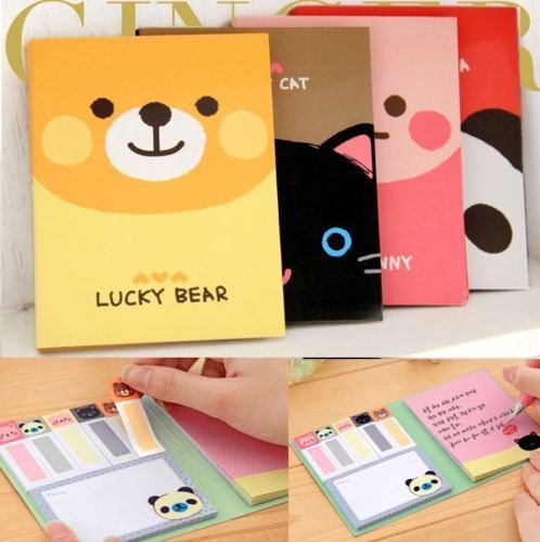 10x Lovely New Funny Little Bear Post-it Mark Memo Guestbook Sticky Notes