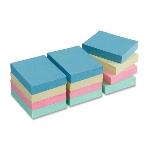 Business source plain adhesive note -1.5&#034;x2&#034;- pastel -12/pk - bsn16500 for sale