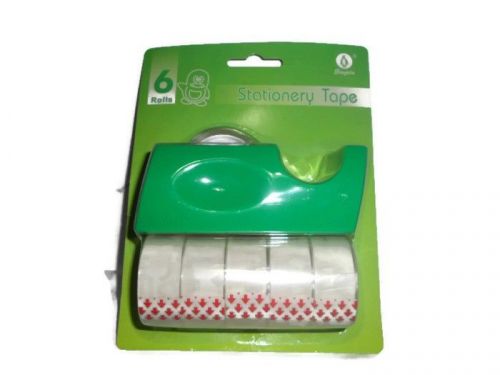 cellotape GREEN MINI DISPENSER WITH 6 ROLLS of 10 Metres Long Clear