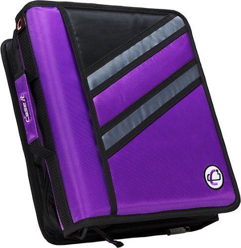 Back-to-School  Z-Binder Two-in-One 1.5-Inch D-Ring Zipper Binder Purple  Home O