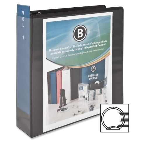 Business source round ring view binder - letter - 3&#034; - black - bsn09958 for sale