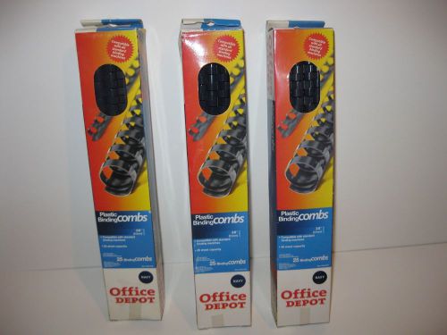Plastic Binding Combs 3/8 inch Office Depot 3 boxes of 25 combs
