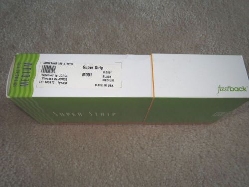 Powis parker fastback super strips. box of 100 binderstrips, 8.5&#034; black medium for sale