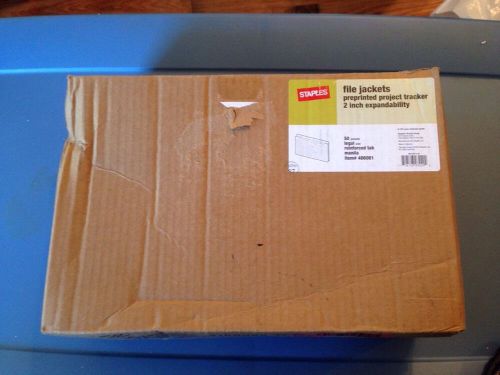 Staples Manila Reinforced Pre-Printed Project Jackets Legal 2&#034; Expansion, 50/Box