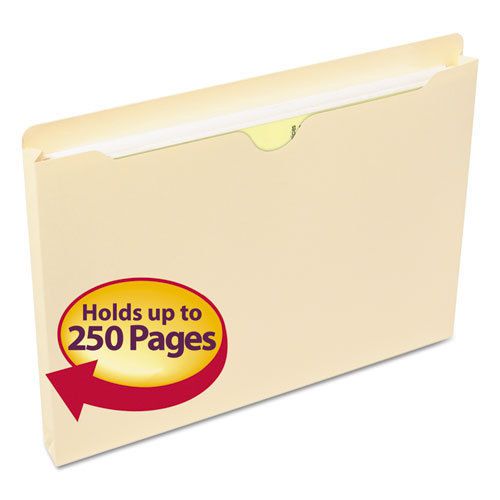 File jackets with one inch accordion expansion, letter, 11 point manila, 50/box for sale
