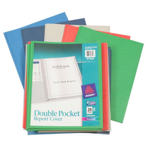 24 Pack Avery Assorted Double Pocket Report Covers