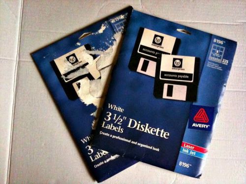 Lot of 2 Avery 3 1/2&#034; Diskette Labels 8196 225 Labels