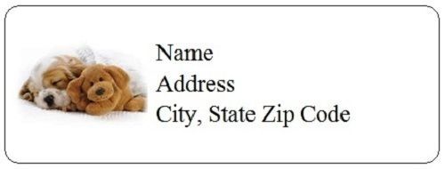 30 Personalized Cute Dog Return Address Labels Gift Favor Tags (dd11)