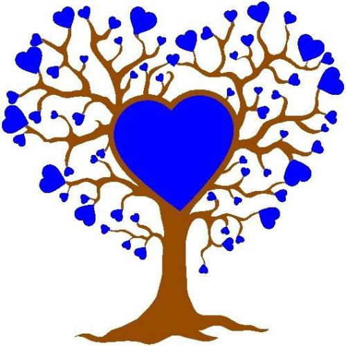 30 Custom Blue Tree of Love Personalized Address Labels