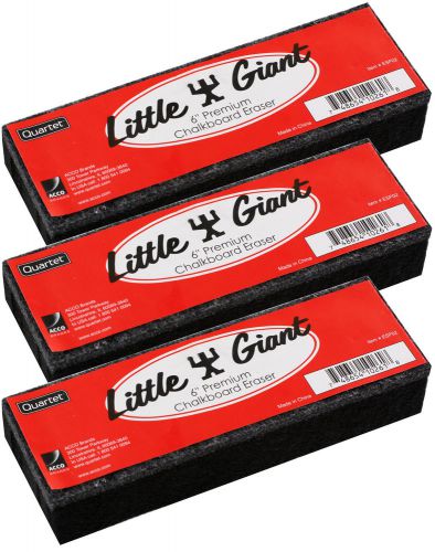 Quartet Little GIant 6 Inch Premium Chalkboard Eraser, Wool Felt, 3/Pack