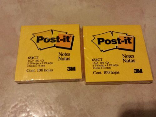 3M Post-IT Notes Self Adhesive Sticky Pad 100 NOTES 73mm x 73mm 2 pack 200sheets
