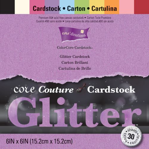 Darice Core-dinations Core Couture Cardstock Pack 6-in x 6-in 30/Pkg Glitter
