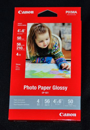 Canon® Pixma GP-601 Inkjet Glossy Photo Paper, 4 x 6, 56 lb, 50 Sheets/Pack
