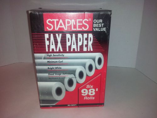 staples 5 fax paper rolls bright white 269571