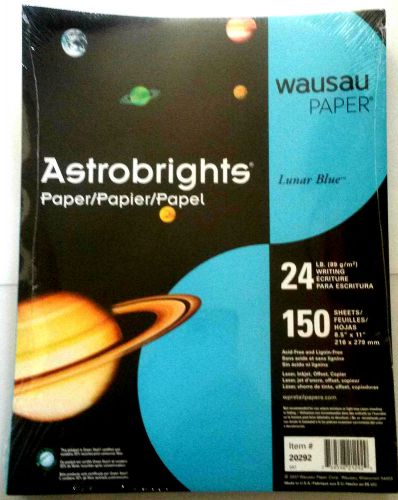 Wausau Astrobrights Bright Blue - Lunar Blue - 8.5 x 11-24# MP Paper 150 Sht/Pck