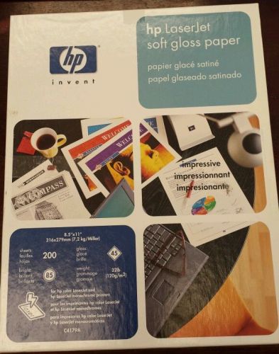 HP Soft Gloss Laser 8.5x11&#034; Paper C4179A Presentation &amp; Brochure 200 Sheets 32LB