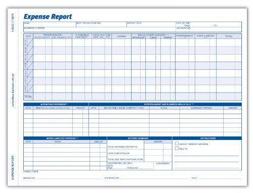 Adams Weekly Expense Report Forms - 2 Part - Carbonless - 8.50&#034; X 11&#034; (abf9032)