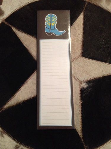 WELLSPRING Cowgirl Southwest Blue Boot MAGNETIC LINED NOTEPAD