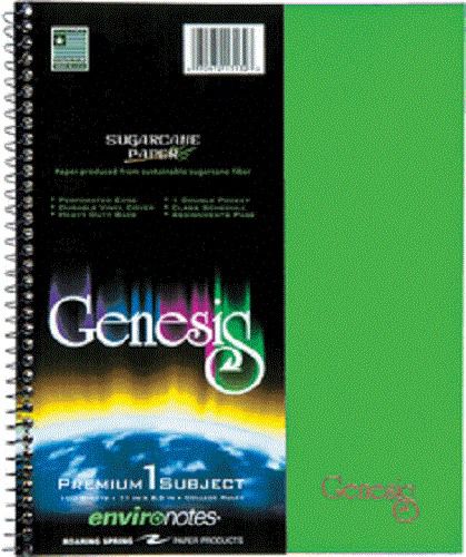 Roaring spring genesis shades 1 subject notebook, green for sale