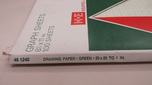 Keuffel &amp; Esser (K&amp;E) Drawing Paper Graph Sheets 100 pk Green 30+% Off