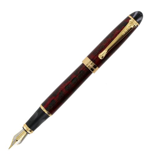 JinHao X450 Elegnat Red Gold Trim Fountain Pen, Medium Point