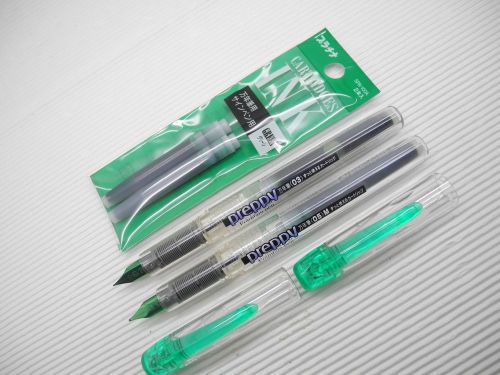 Platinum Preppy 0.3mm&amp;0.5mm Stainless Fountain Pen w/cap Green free 4 cartridge