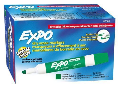 Expo Dry Erase Markers - Bullet Marker Point Style - Green Ink (SAN82004)