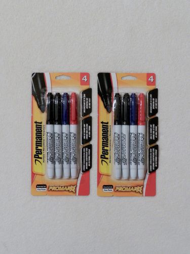 Promarx Permanent Markers ~ Fine Point ~ Assorted Colors ~ Lot of 2 Packs
