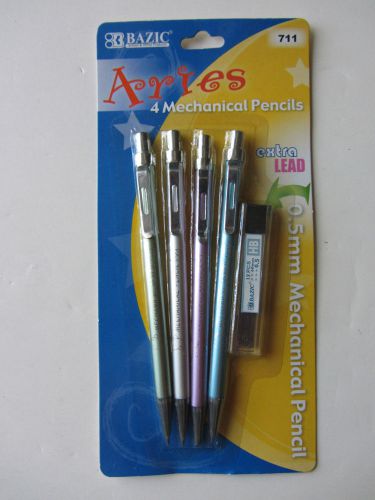 4-pack Mechanical Pencils/ 0.5mm lead/Pastel Color Barrels (including pink) NEW!
