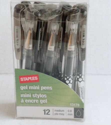Staples Gel Mini Pens Black, 12 Pens Total. Super Cyber Week Sale!