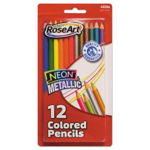 Roseart neon metallic sharpened colored pencil - 4 mm lead size - (48286aa24) for sale