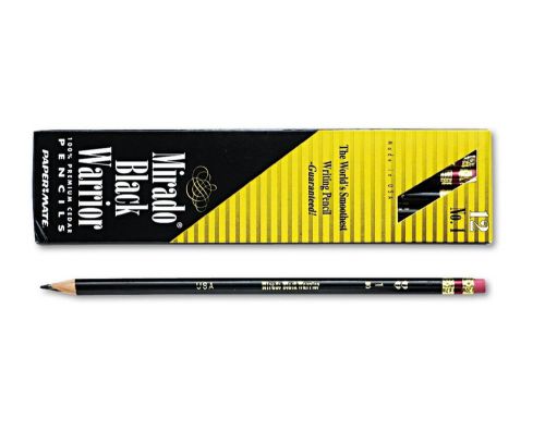 Paper Mate Mirado Black Warrior Woodcase Pencil Nontoxic , HB #2, Black Matte