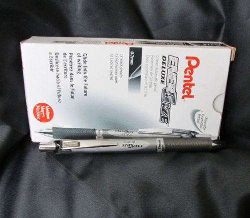 Pentel energize deluxe 0.7mm automatic pencil black/silver brand new nib for sale