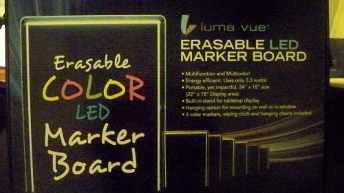 Luma Vue Erasable Color LED Marker Board, 22&#034; x 18&#034; Display Area