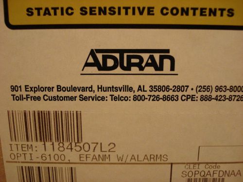 Adtran opti-6100 efanm with alarms 1184507l2 new for sale
