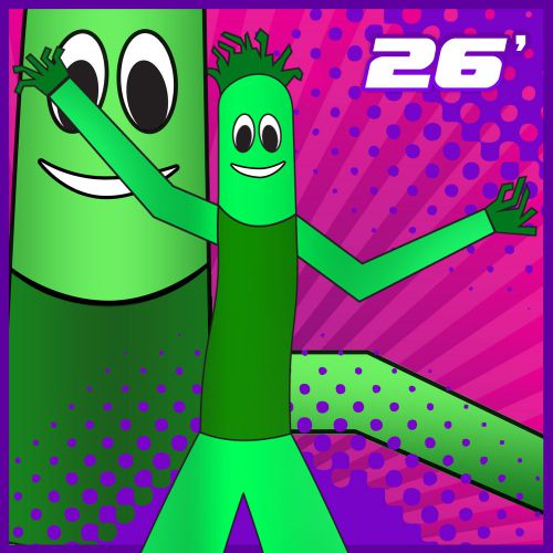 26&#039; Inflatable Wind Advertising Fly Sky Dancer Dancing Tube Puppet Guy 2 Legged