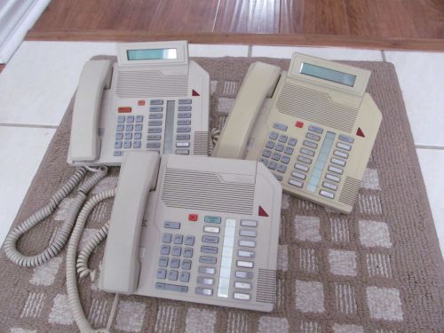 LOT 3 Nortel/Meridian M2616 DISP/M2616 OFFICE TELEPHONE w/ Handsets (Beige)