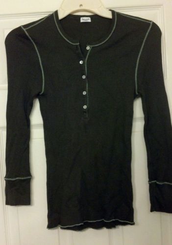 Splendid olive henley thermal/waffle shirt xs 0/2 blouse/top - soft pima &amp; modal for sale