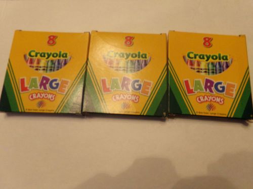 Crayola Large Size Crayons, Assorted Colors, 8 ct. Lot of three
