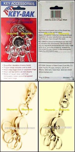 Key bak usa 5-rings key spider w/ trigger attachment chrome finish kechain *new for sale