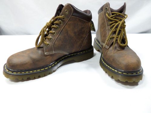 Dr. Doc Martens Mens UK 8 USA 9 medium brown Leather Ankle Boots work shoes air