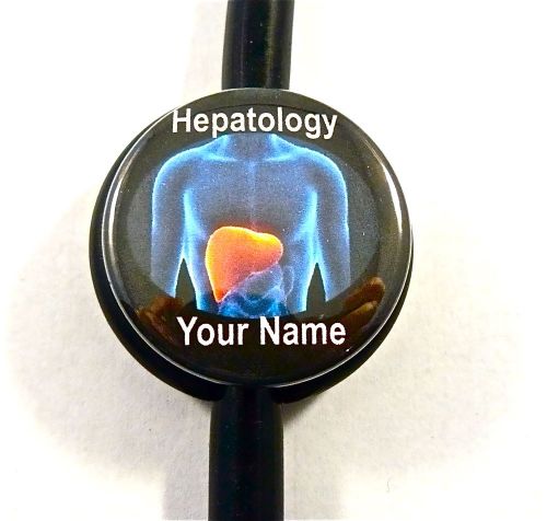 ID STETHOSCOPE NAME TAG, HEPATOLOGY,LIVER,DOCTOR,TECH,NURSE,ER,HEPATOLOGIST