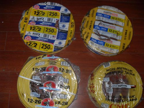 250 ft roll 12/2 with ground romex copper wire 600 volt new in factory package! for sale