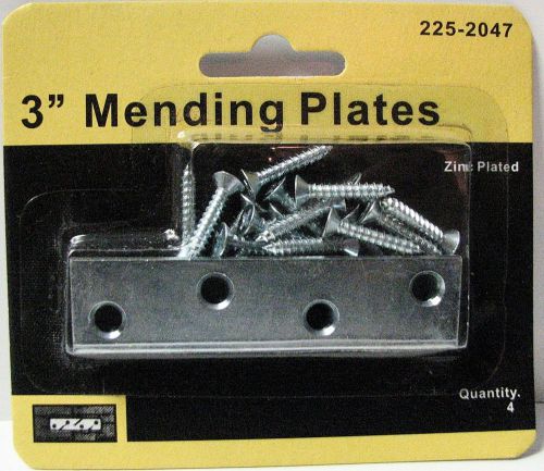 10 - 4 Piece Packs 3&#034; x 5/8&#034; Mending Plate 40 Pcs. Zinc Plated NEW Free Shipping