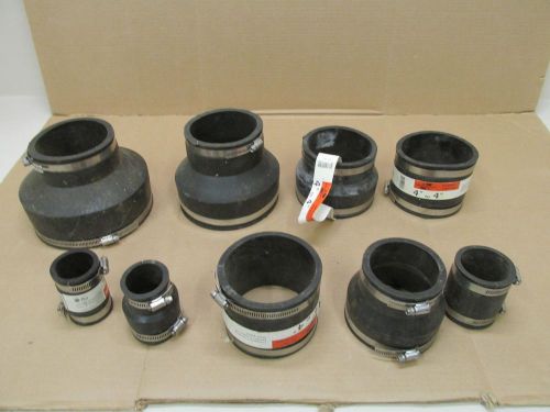Lot of 9 new fernco american valve fittings flexible boot black 1.5 2 3 4 5 6 7&#034; for sale