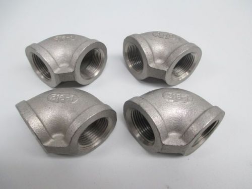 Lot 4 new asp 316-1 pipe elbow 90 degree 1in stainless d242972 for sale