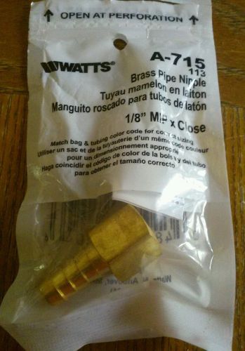 1/8&#034; x close brass pipe nipple watts a-715 for sale