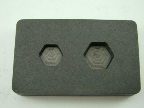 1/4 oz &amp; 1/2oz Gold Bar High Denisty Graphite Hexagon Mold Combo Copper (B81)